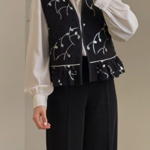 وست زنانه کار شده پارچه ای