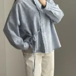 شومیز لینن آبی